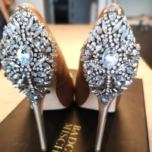 Badgely Mischka Kiara Embelished Peep Toe Pumps